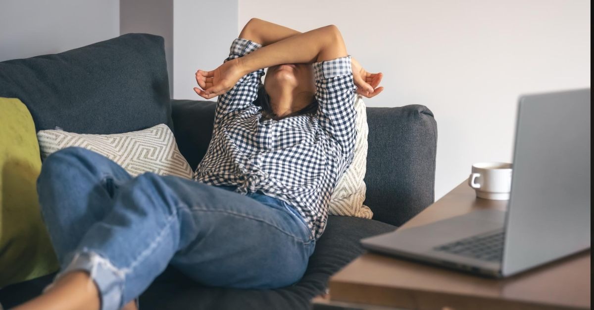 tired person at home